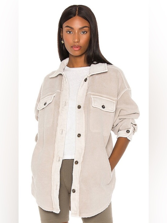 Free People Jackets & Blazers - Free People Viral Trending Ruby Jacket Oversized Shacket in Stone Size Small